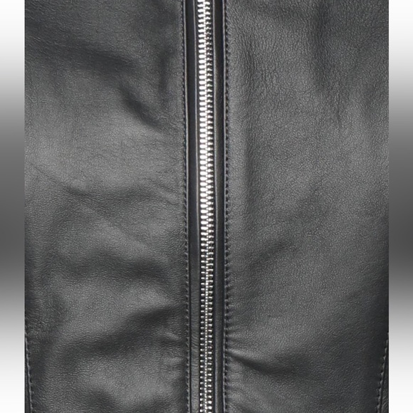 $150 NWT SZ8 VINTAGE DE LUXE LEATHER BIKER JACKET in black - Picture 4 of 5